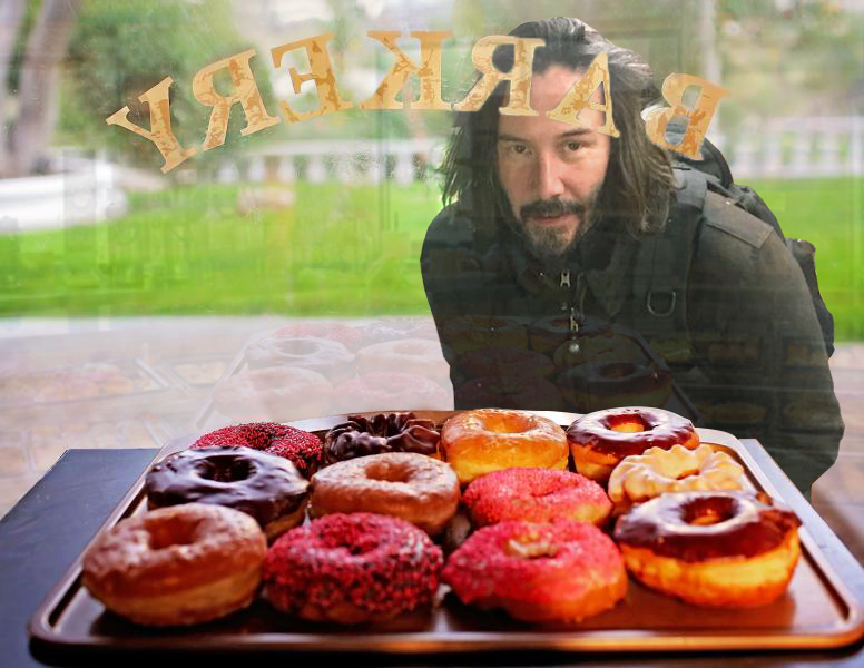 Keanu Reeves and the first photoshop of the year (Based on First meeting in 2018) - Keanu Reeves, Photoshop master, Reddit, A selection, GIF, Longpost
