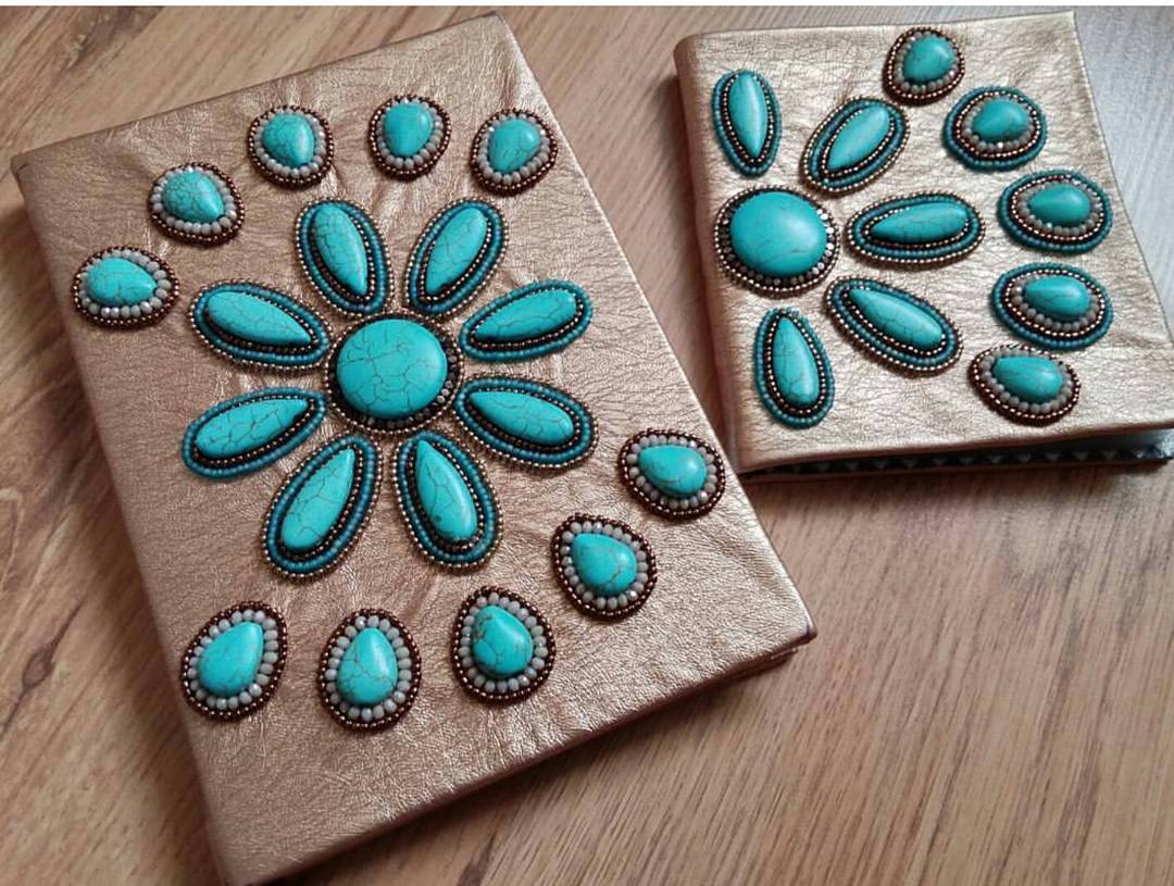 These are the diaries I make in my spare time. - My, Handmade, Diary, Beadwork, Natural stones, Hobby, The photo, Longpost