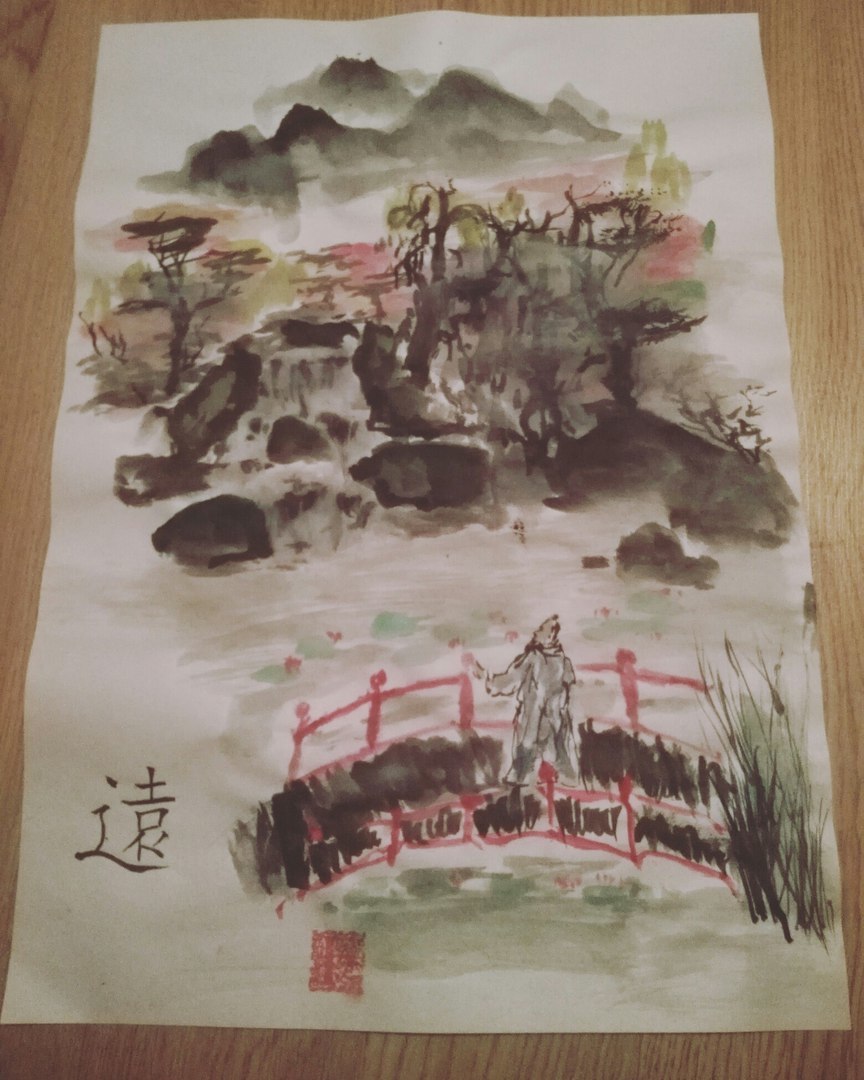 learning chinese scenery - My, Fantasy, Creation, Studies, Paints, The mountains, Travels, Longpost