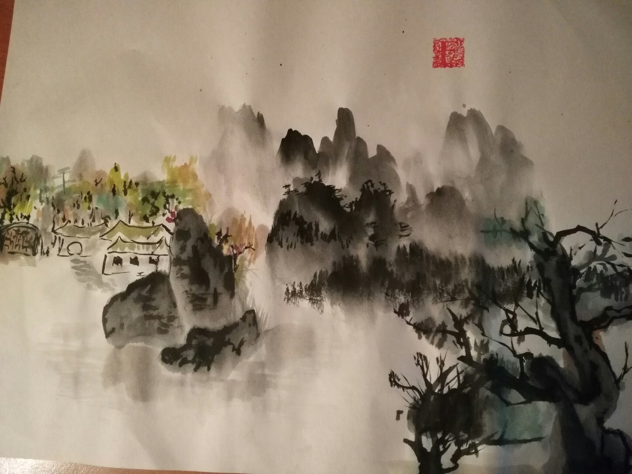 learning chinese scenery - My, Fantasy, Creation, Studies, Paints, The mountains, Travels, Longpost