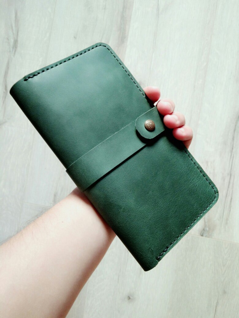 Wallet (clutch) - My, Leather, With your own hands, Presents, Longpost