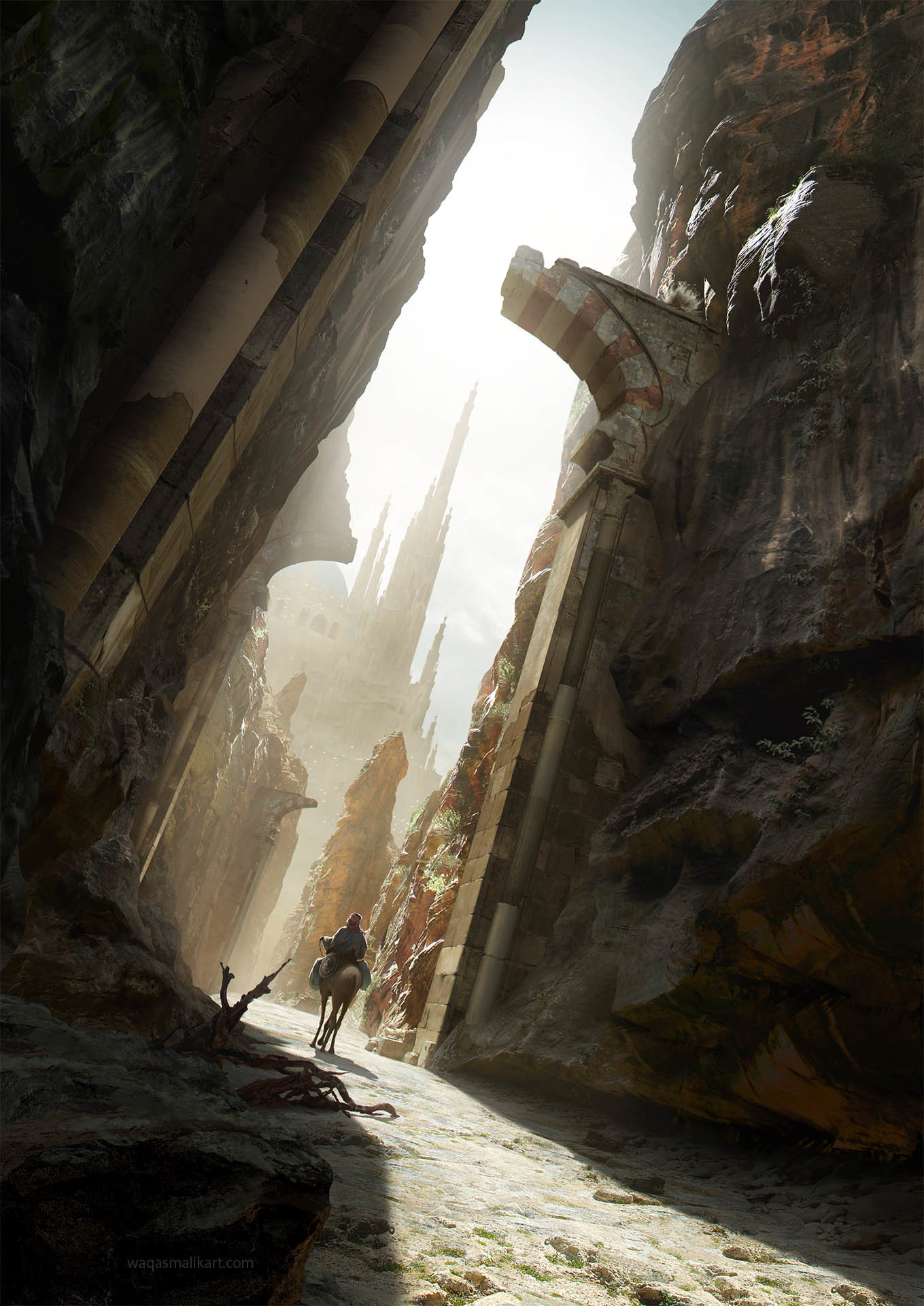 Canyon. - Canyon, Town, The mountains, Art, 2D