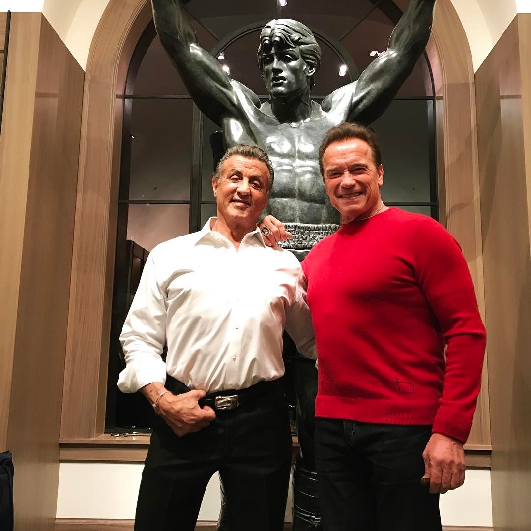 The old robbers - Arnold Schwarzenegger, Sylvester Stallone, Rocky