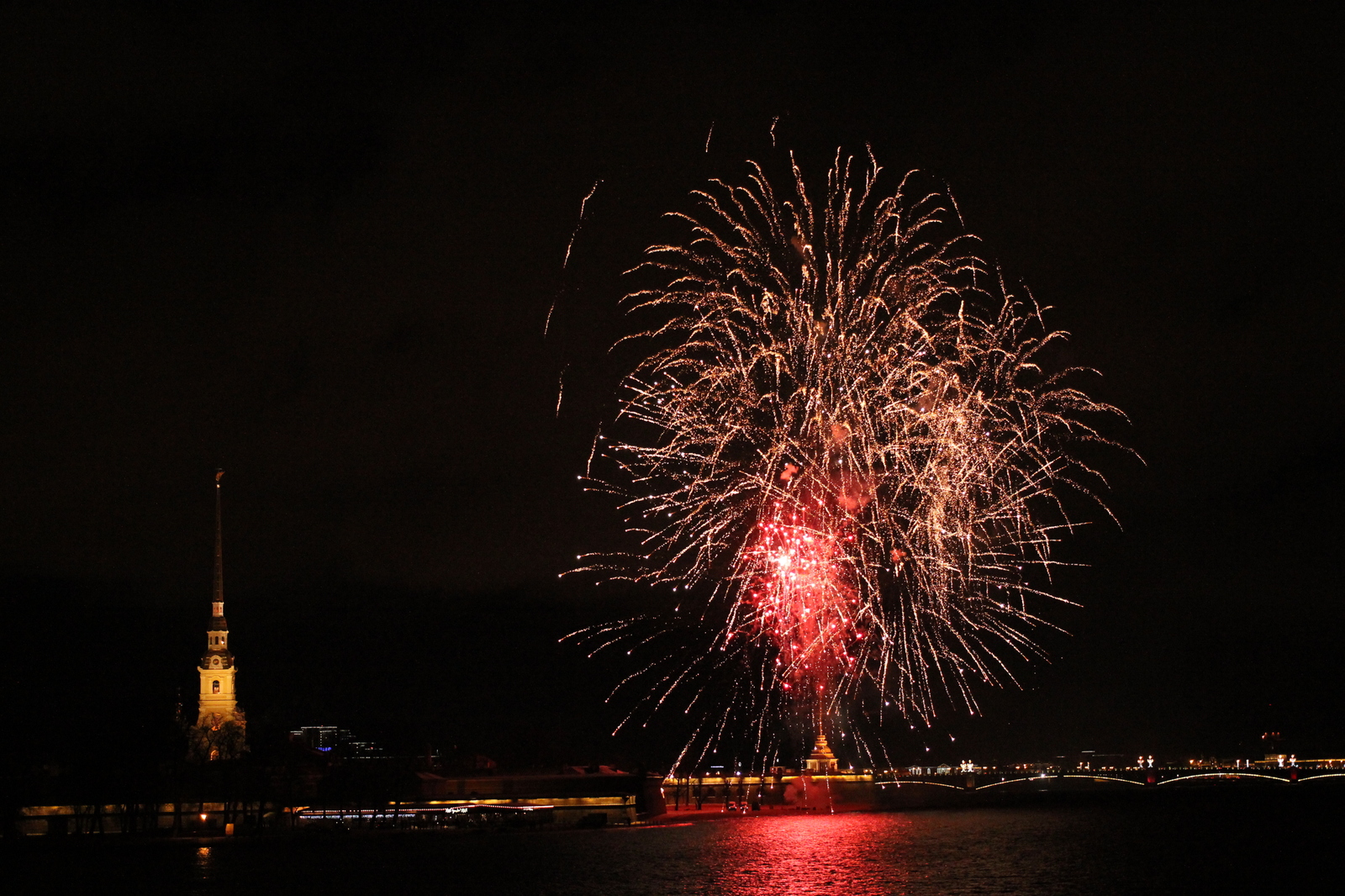 A little bit of fireworks 01/07/18 from St. Petersburg - My, Firework, Fireworks, Saint Petersburg, Longpost