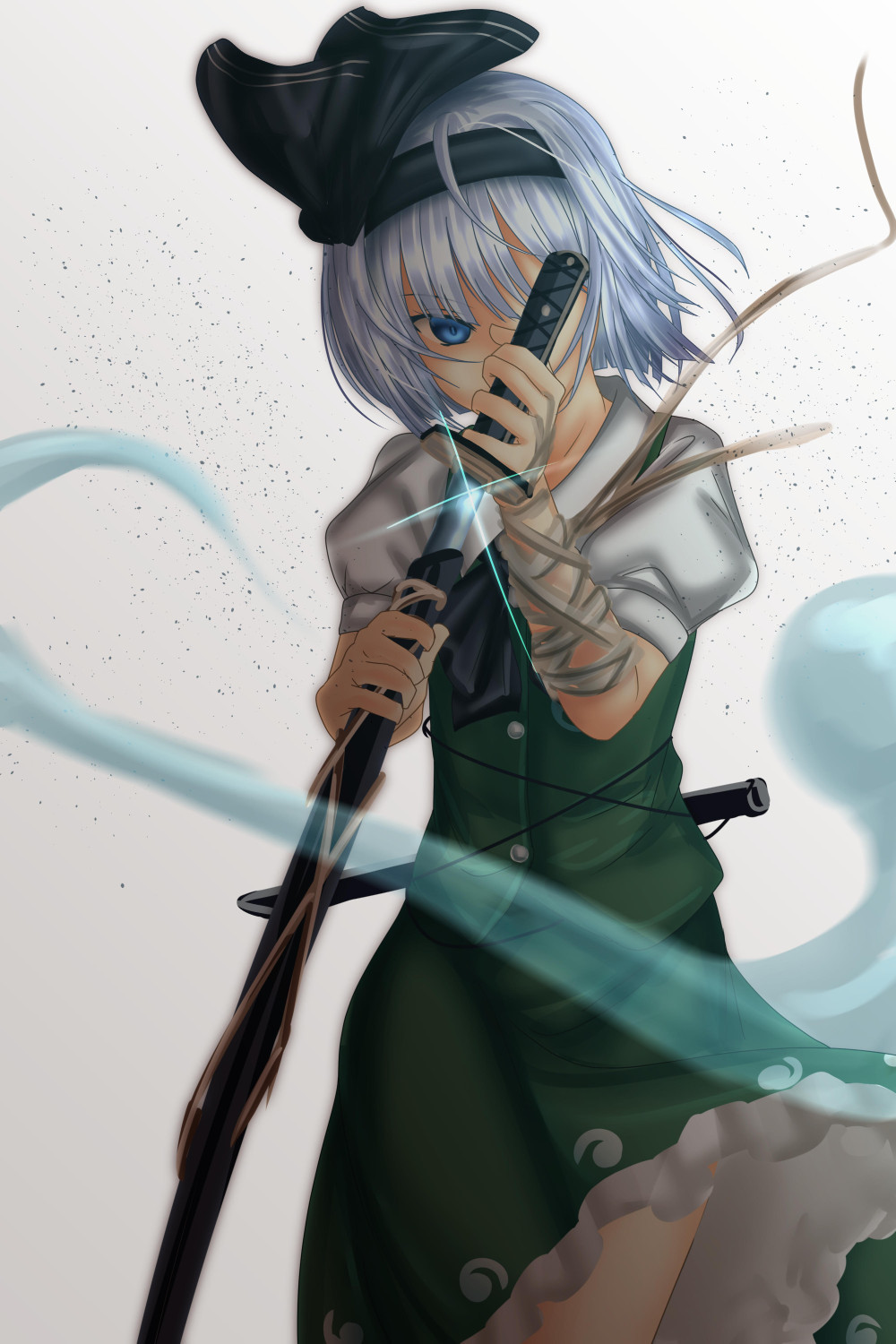 Konpaku - Anime, Anime art, Touhou, Konpaku Youmu, Konpaku Youki, , Longpost