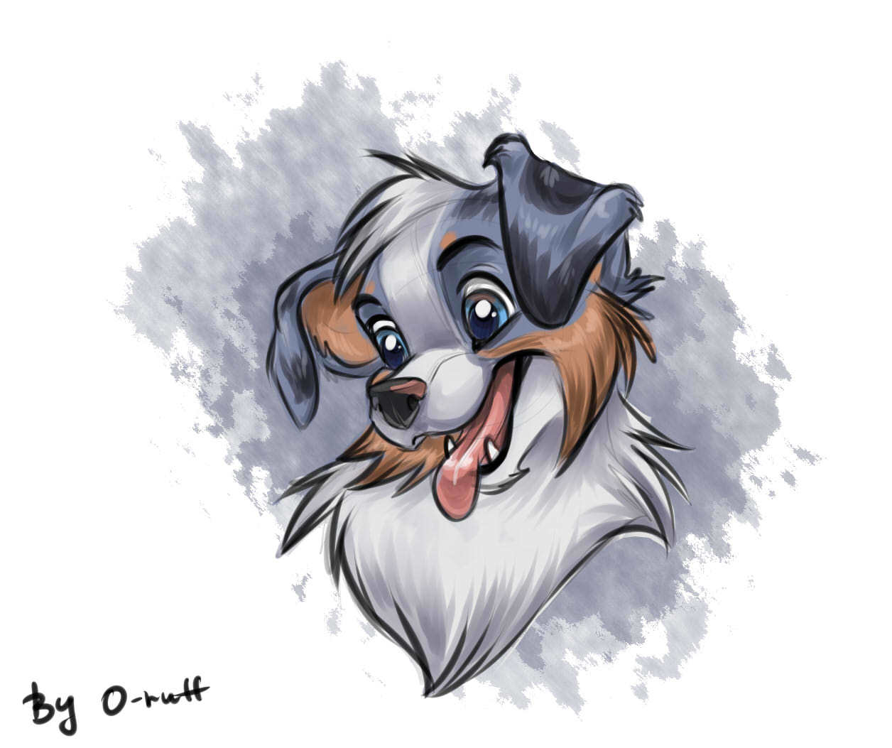 I drew Flex - Aussi, Australian shepherd, Dog