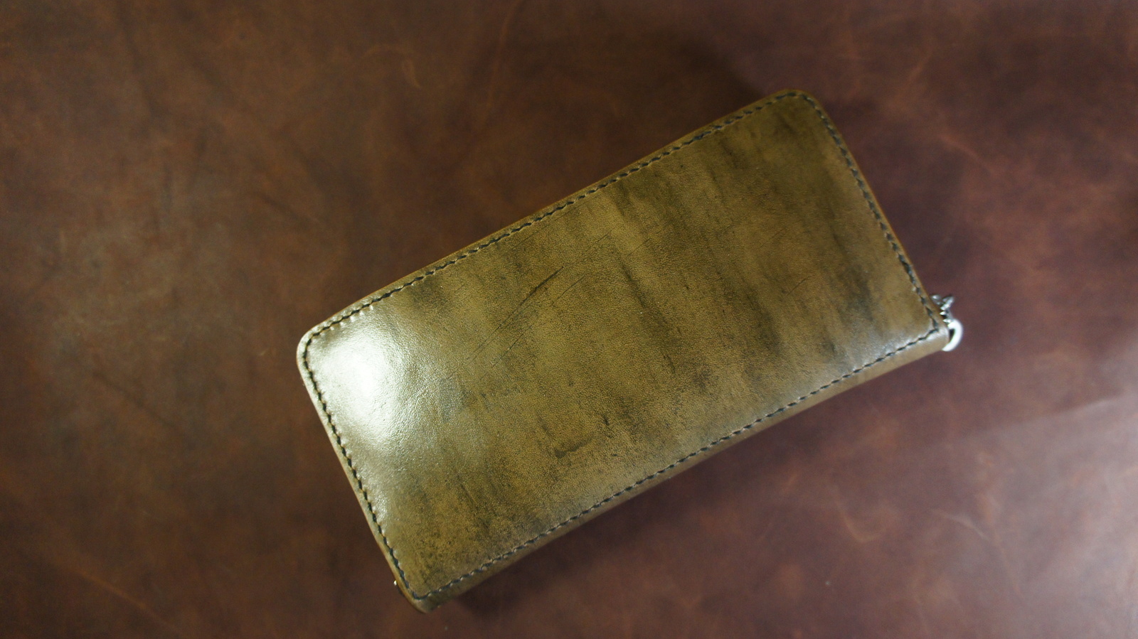 Skin work. Men's wallet with a zipper. - My, My, Handmade, Leather, Purse, Wallet, Needlework with process, Longpost, Ilyamuromskiy