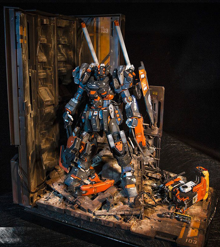 GUNDAM ROBOT BUILD MODELS. PART 6 DIORAMA 7 - My, Diorama, Gundam, Fur, Interesting, Hobby, Robot, Video, Longpost, Fur