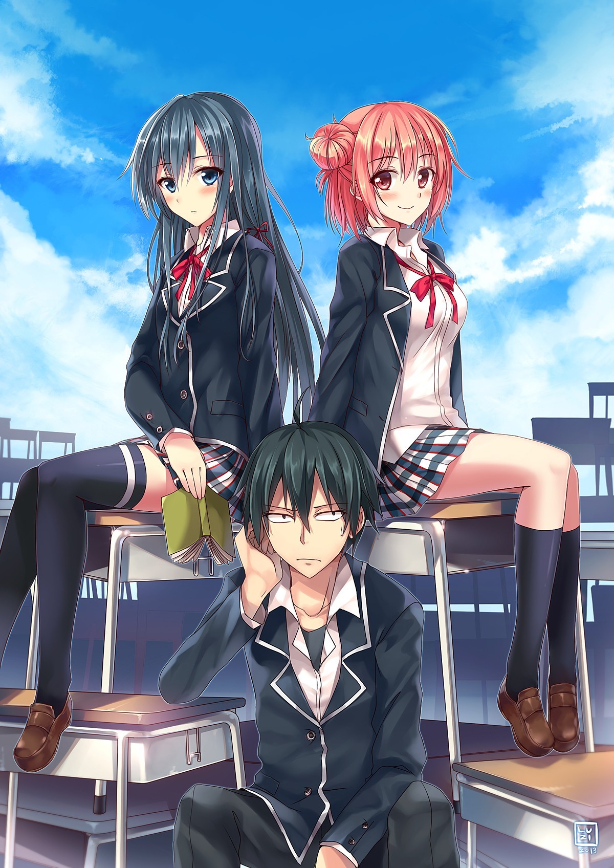 Looking forward to season 3 - Anime art, Anime, Oregairu, Yukino Yukinoshita, Yuigahama Yui, Isshiki Iroha, Longpost, Hachiman Hikigaya