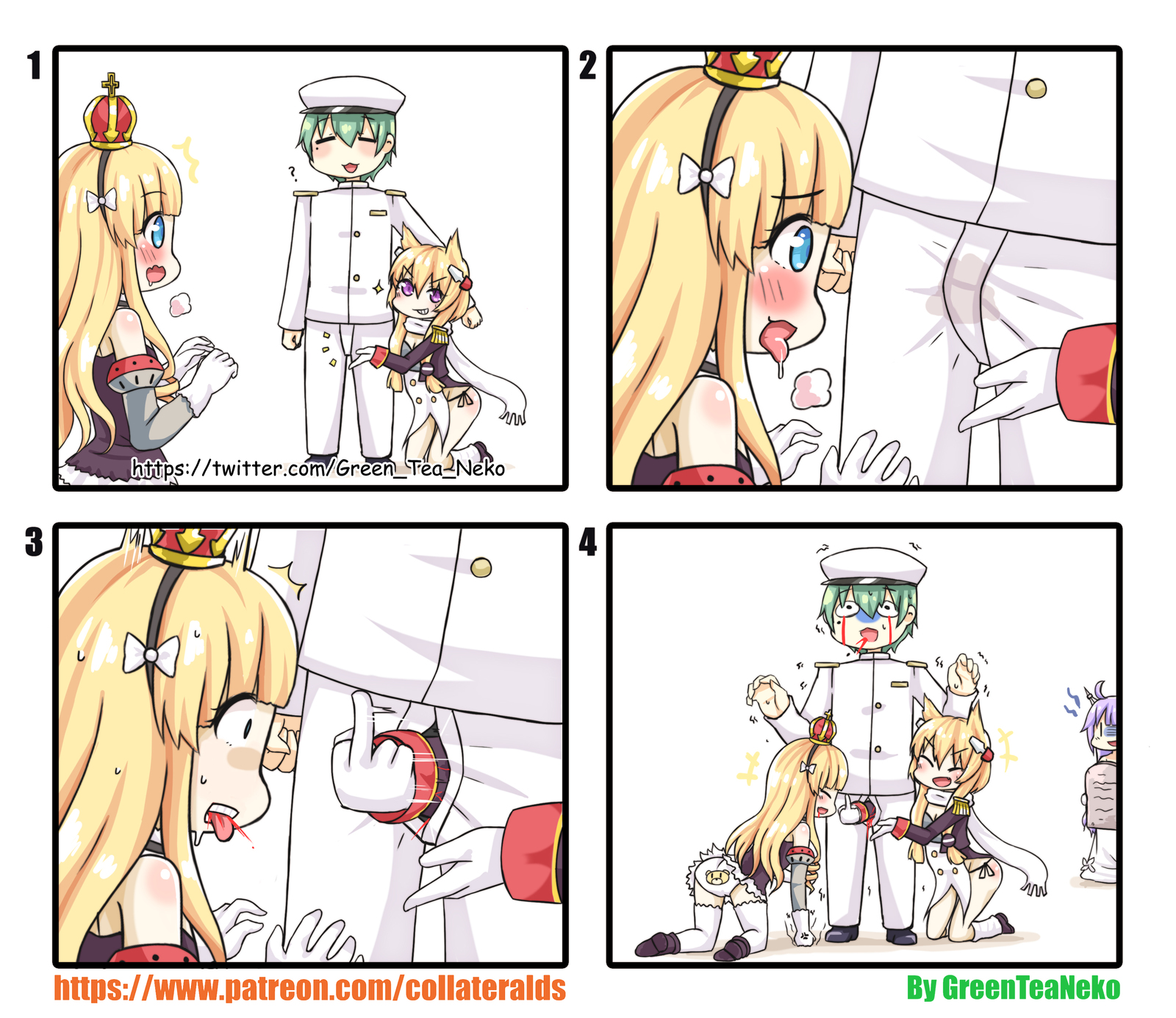 Хочешь я тебе, что-то покажу? - NSFW, Greenteaneko, Azur Lane, 4koma