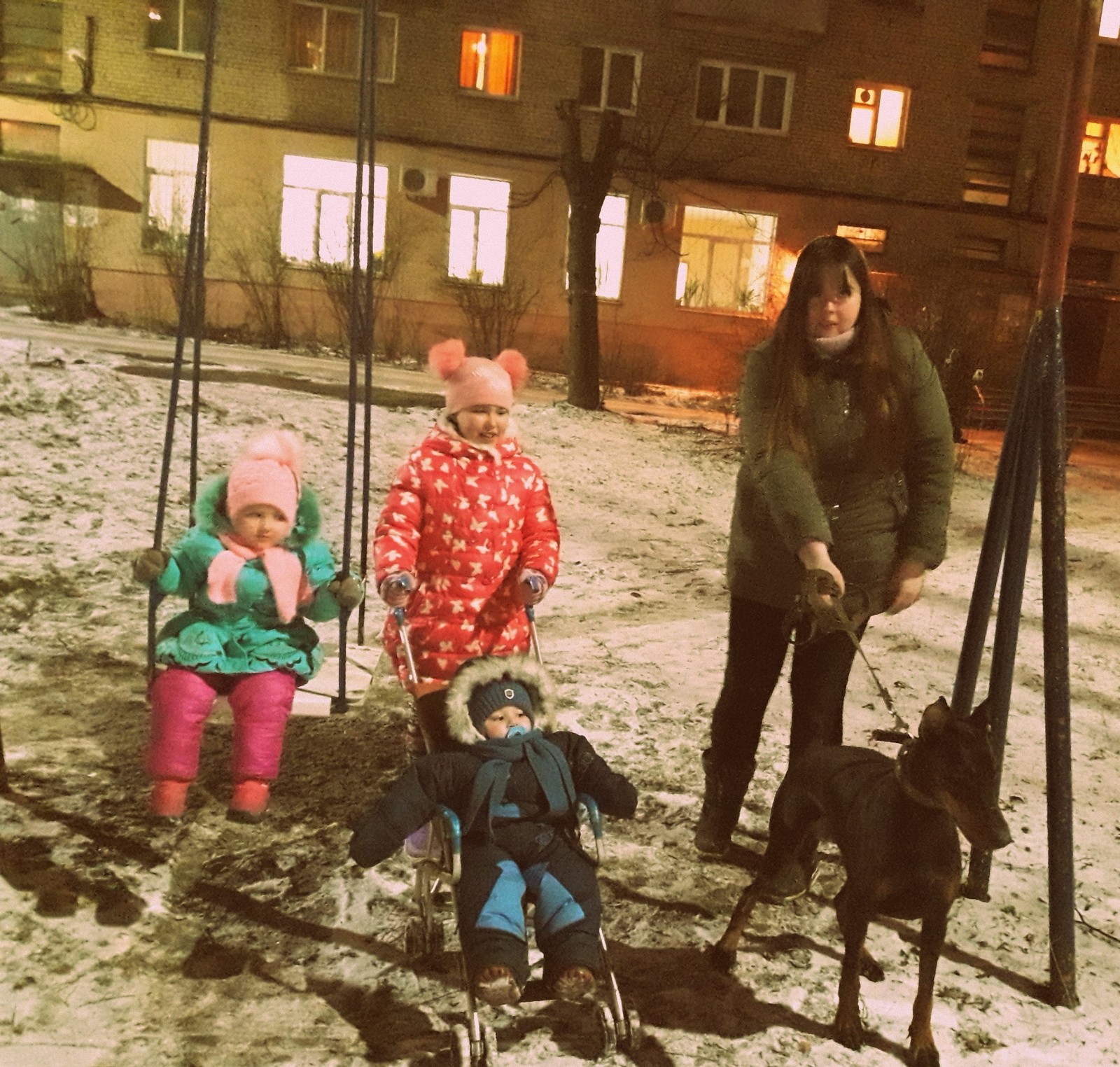 The whole family)) - My, Doberman, Children, Family