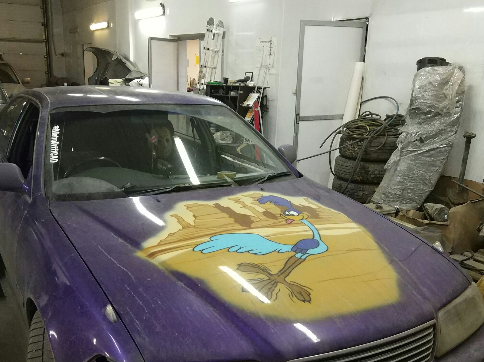 Beep BeepAirbrushing on a stamp - My, Airbrushing, Cartoons, Toyota, Longpost, Art, Art, Artist, Creative