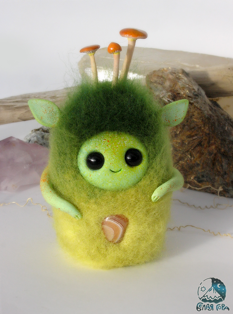 Guardians of the Forest - My, Needlework without process, Dry felting, Polymer clay, Minerals, Longpost