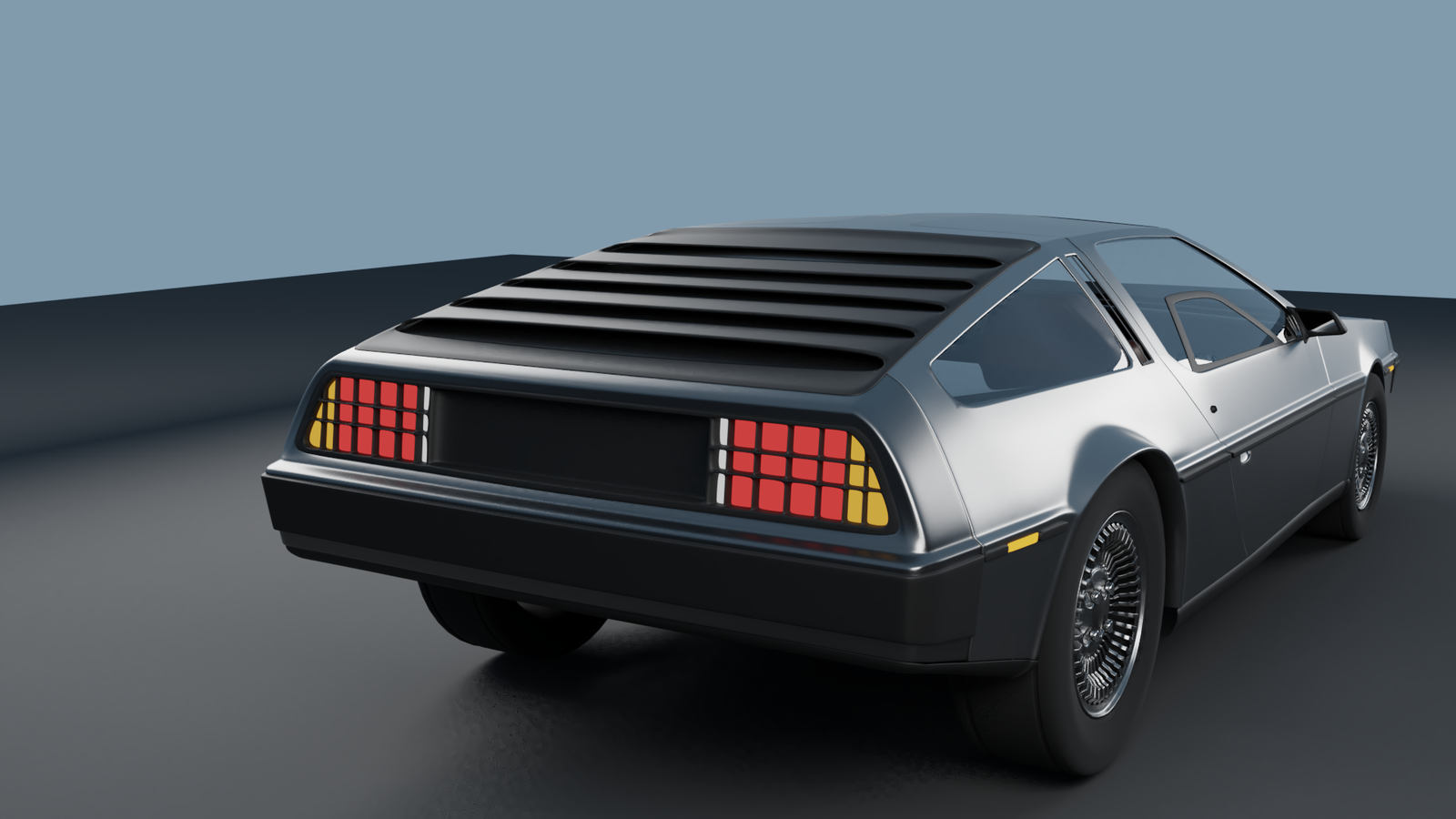 DeLorean DMC-12 - My, 3D, Blender, Render, Delorean