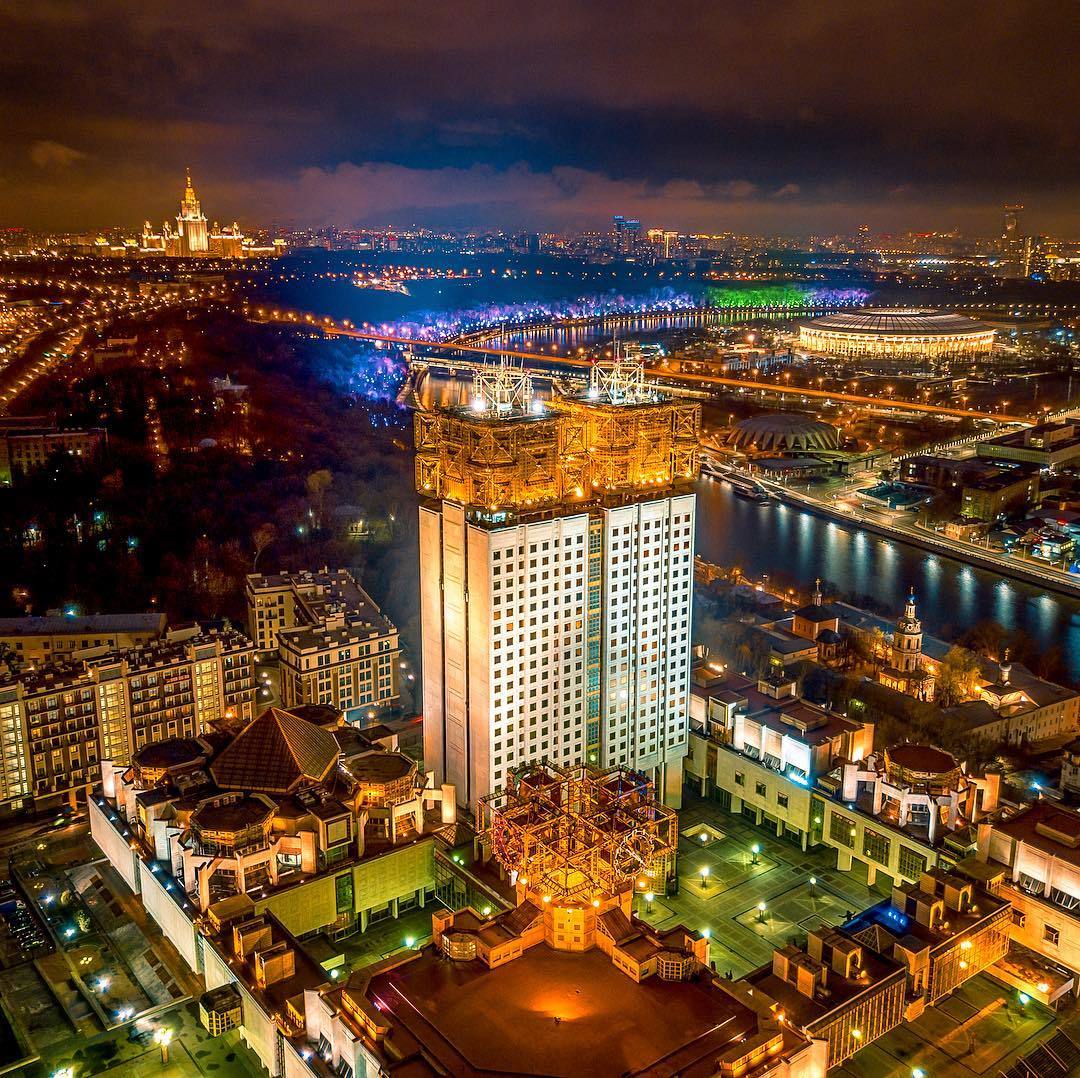 Российская Академия наук с высоты - Москва, Вечерняя Москва, Ночная Москва, Фотография, Академия наук, РАН