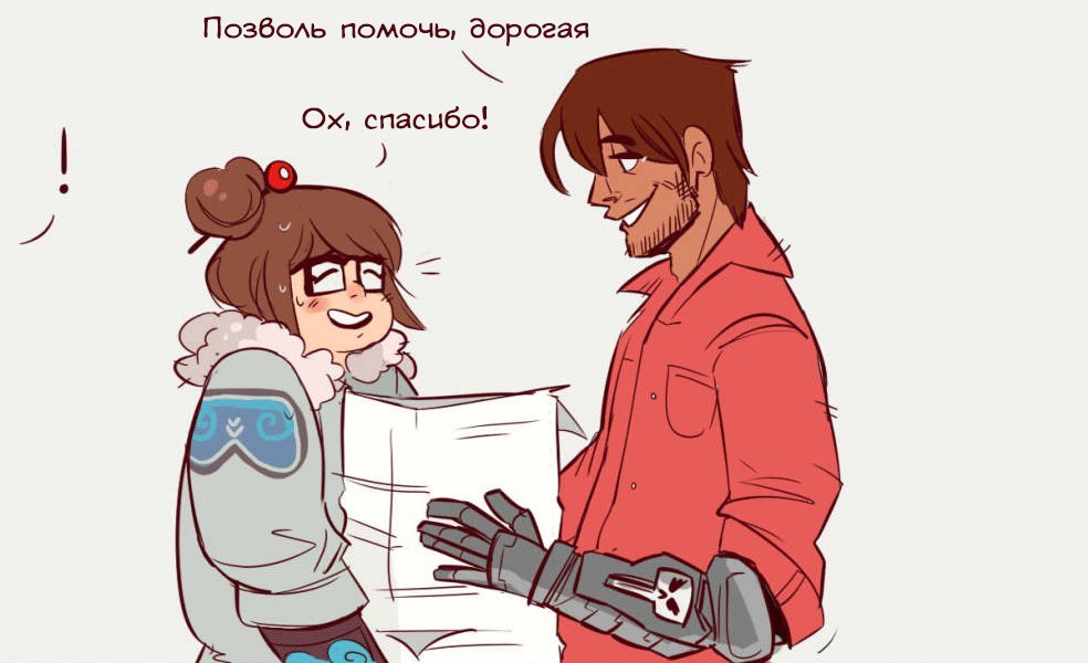 Это моё! - Overwatch, Blizzard, Игры, Комиксы, Mei, McCree, Junkrat