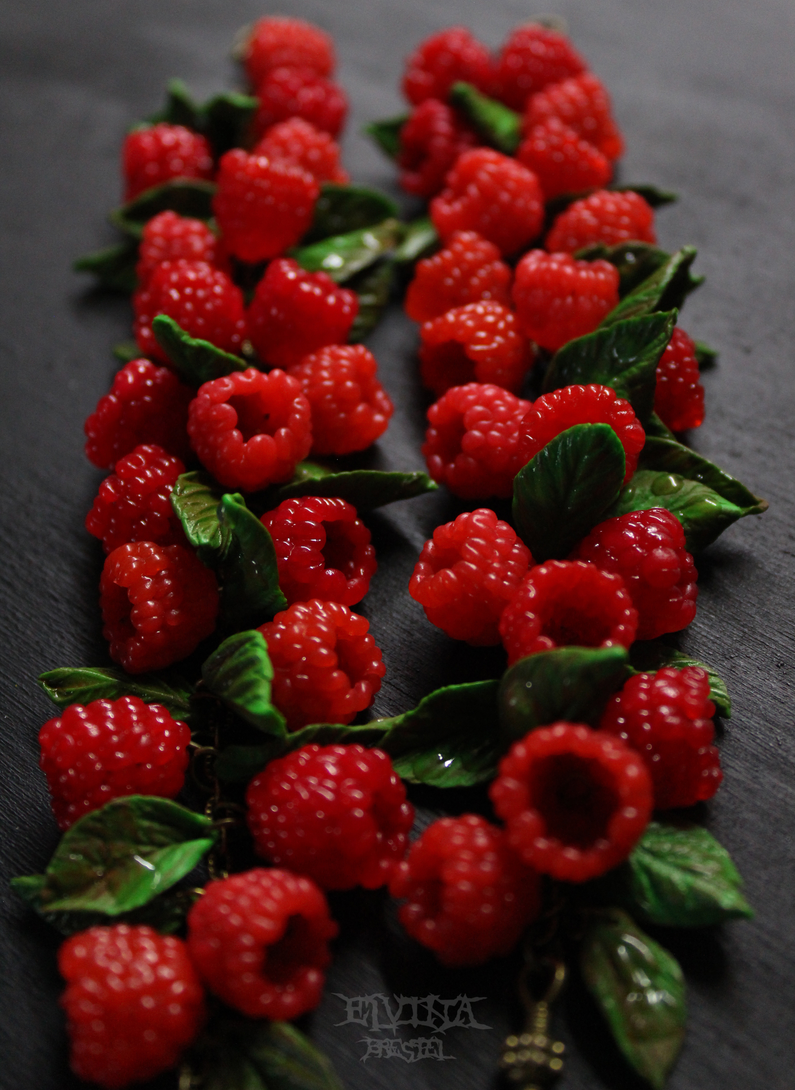 Polymer Raspberry - My, Polymer clay, Raspberries, Greenery, A bracelet, Mood, Longpost