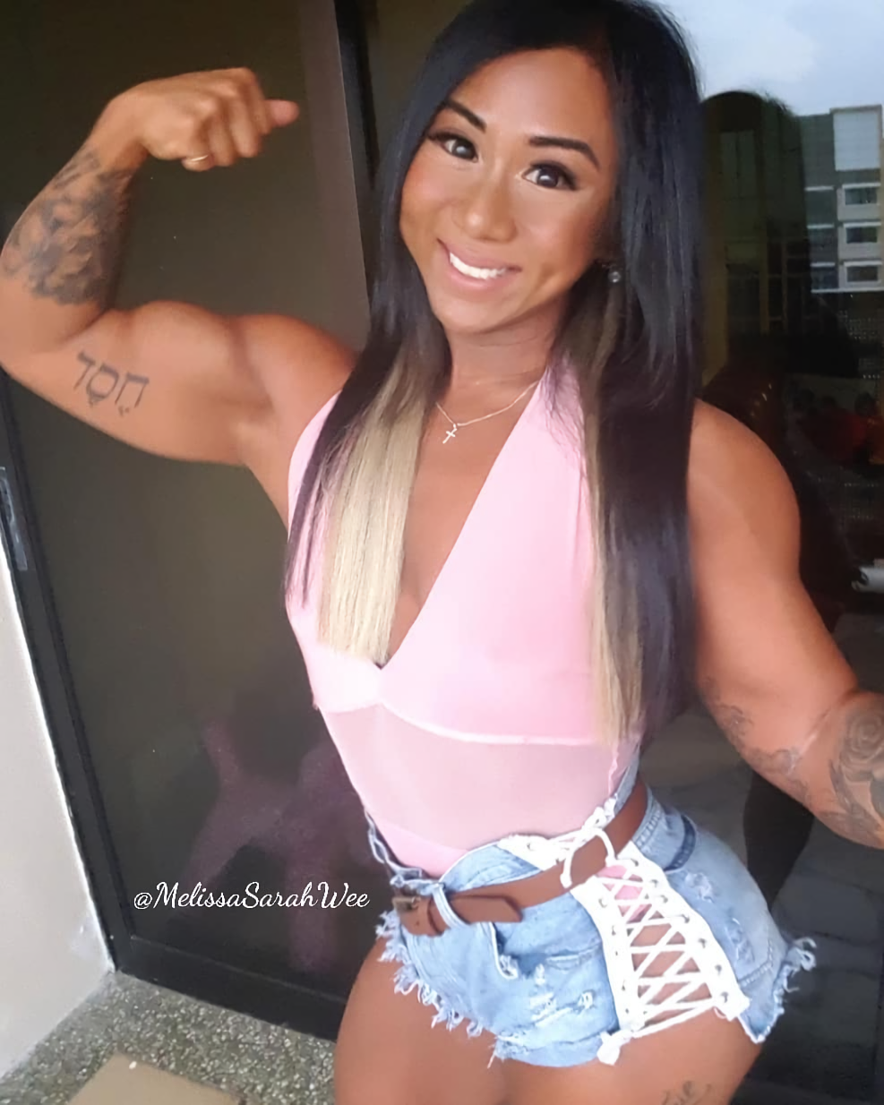 Melissa Sarah Wee - NSFW, , The photo, Strong girl, Sleep-Sleep, , Bodybuilders, GIF, Longpost