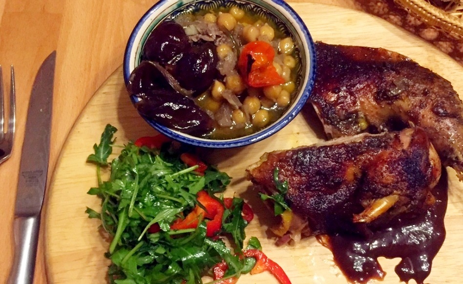 Tagine. With wild pheasant, chickpeas and plums. - My, , Pheasant, Chickpea, Plum, Longpost