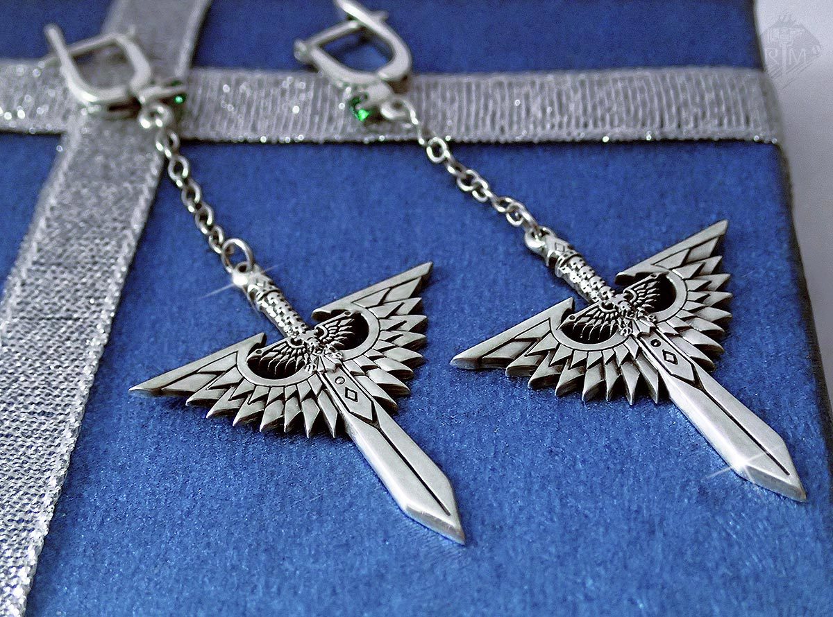 The fallen must repent! - My, Dark Angels, Silver, Longpost, Wh Art, Warhammer 40k, Earrings, Pendant, Warhammer-Crafts