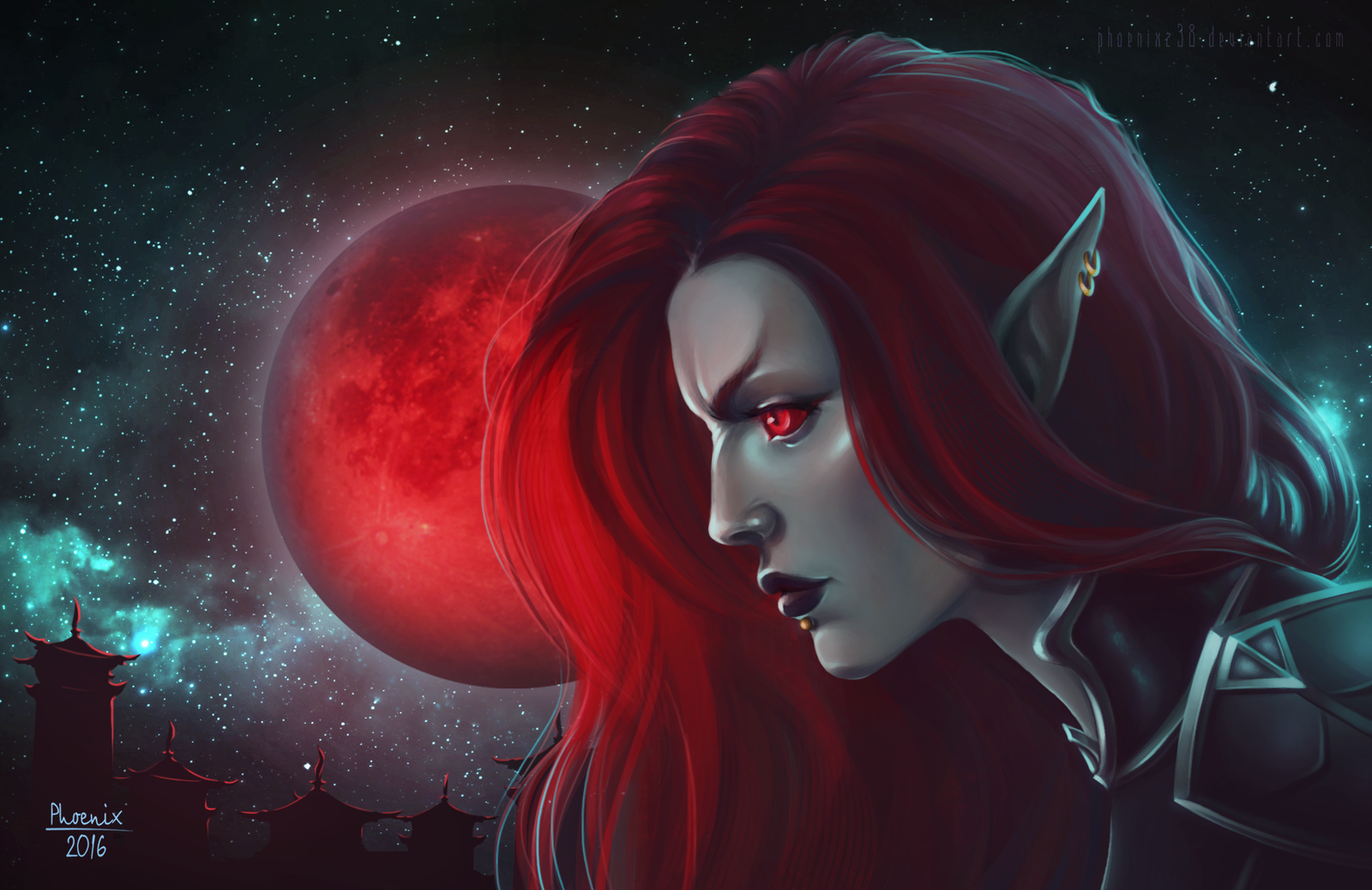 Bloodmoon rising - My, The elder scrolls, The Elder Scrolls Online, Fan art, Art, , My, Dunmers