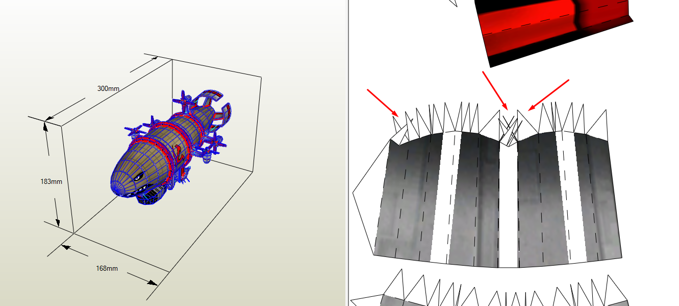 Pepakura, a crooked sweep? - Pepakura, Reamer, Papercraft