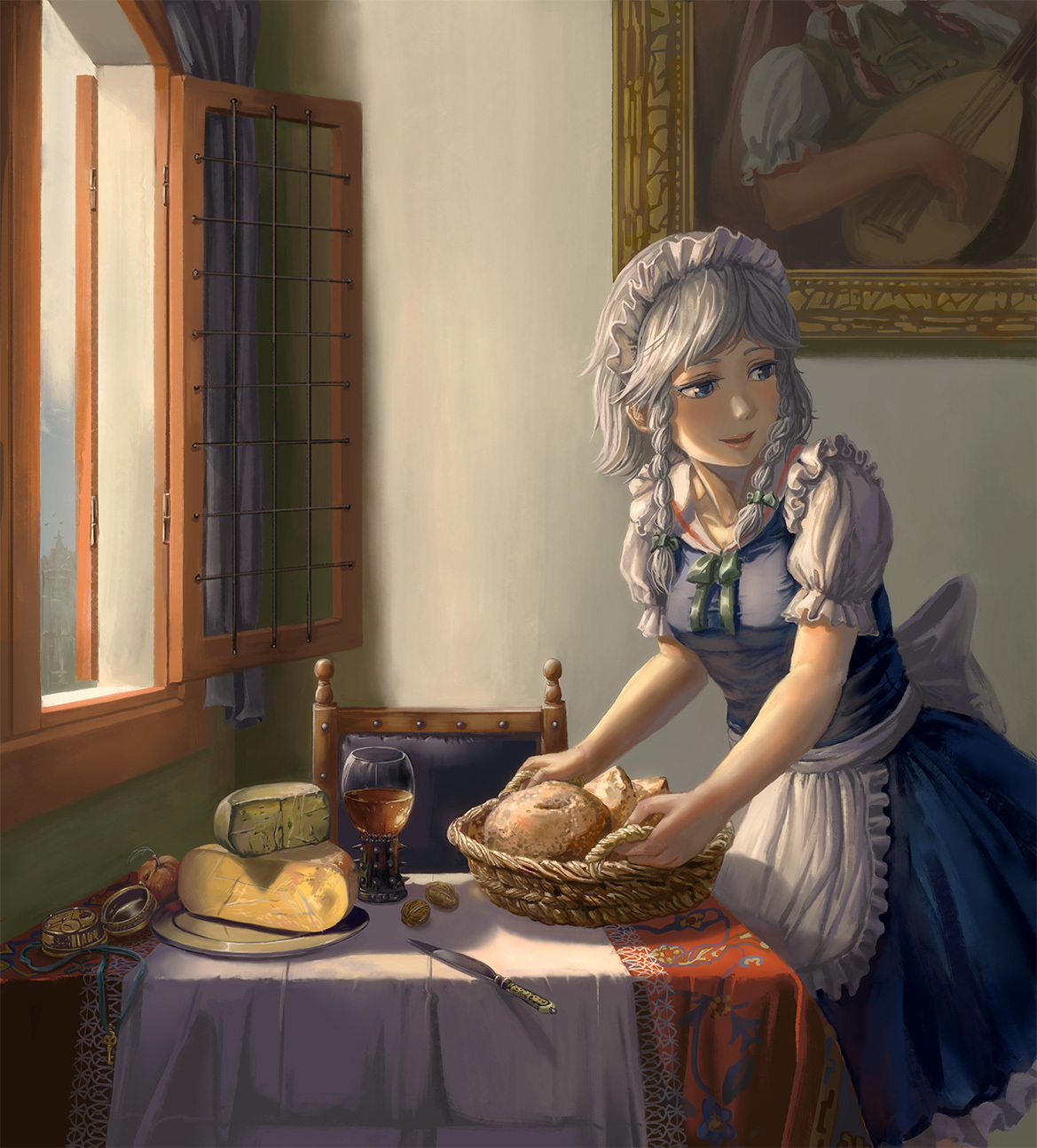 Sakuya Izayoi - Anime Art, Аниме, Touhou, Izayoi Sakuya, Amibazh