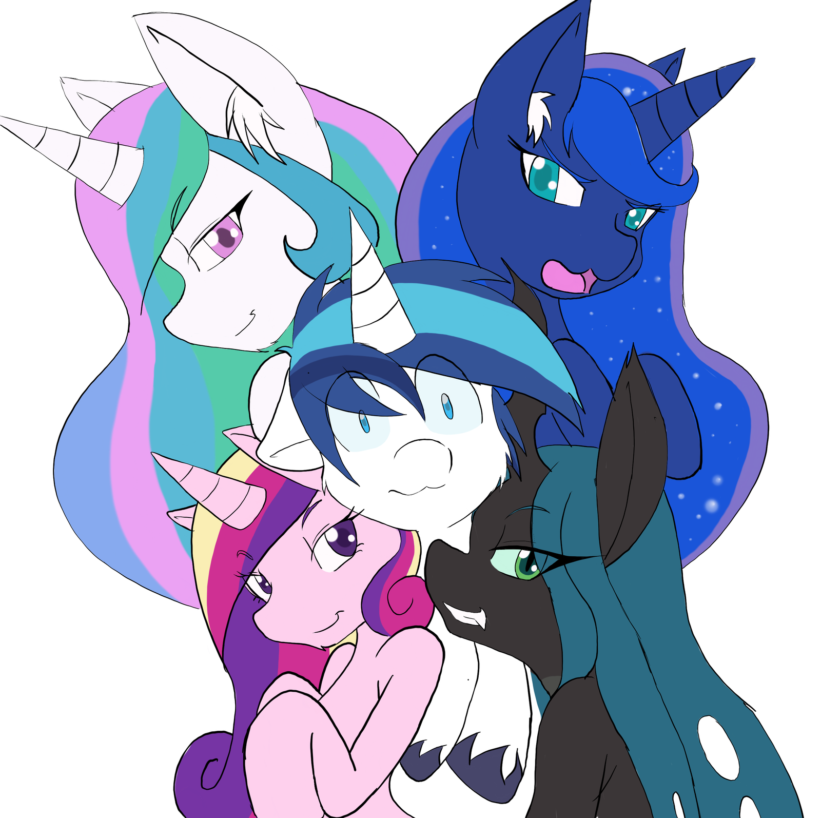 Король? - My Little Pony, Шиппинг, Shining Armor, Princess Celestia, Princess Luna, Princess Cadance, Queen Chrysalis