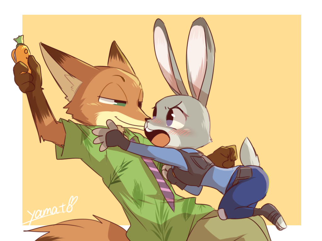 Nick, come back! - Zootopia, Zootopia, Nick wilde, Judy hopps, Fan art, Art