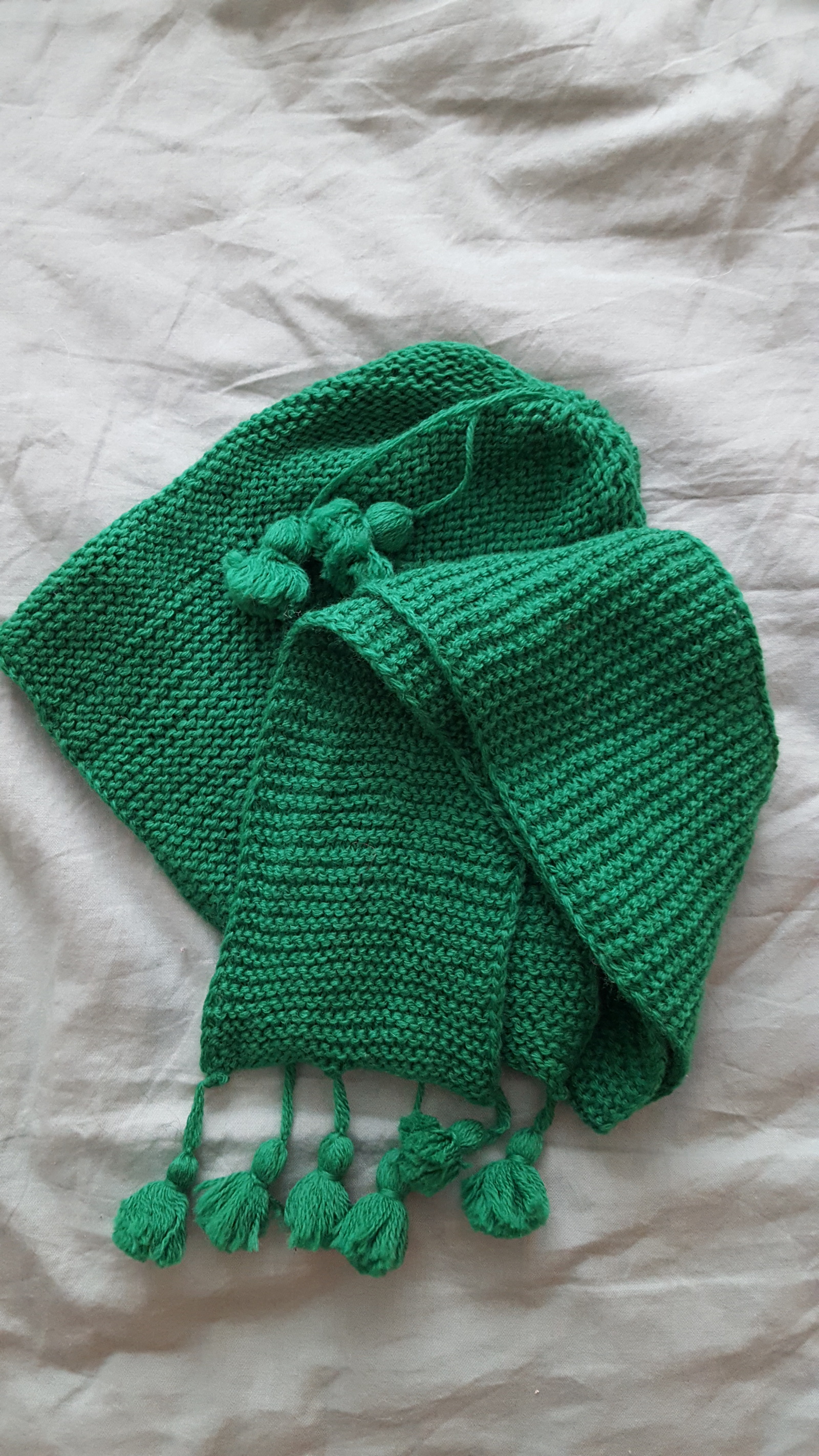 Knitted set. Hat and scarf - My, Scarf, Cap, , Knitting