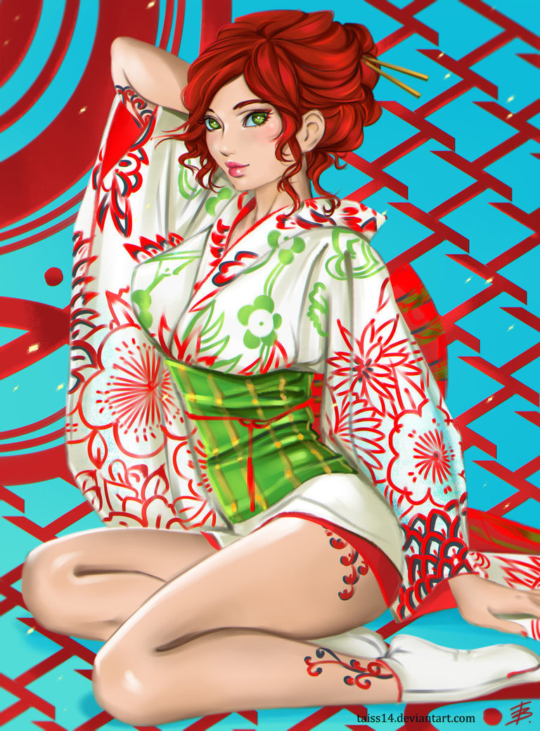 Yukata - Deviantart, Art, Drawing, Anime art, Girls, Yukata, Taiss14