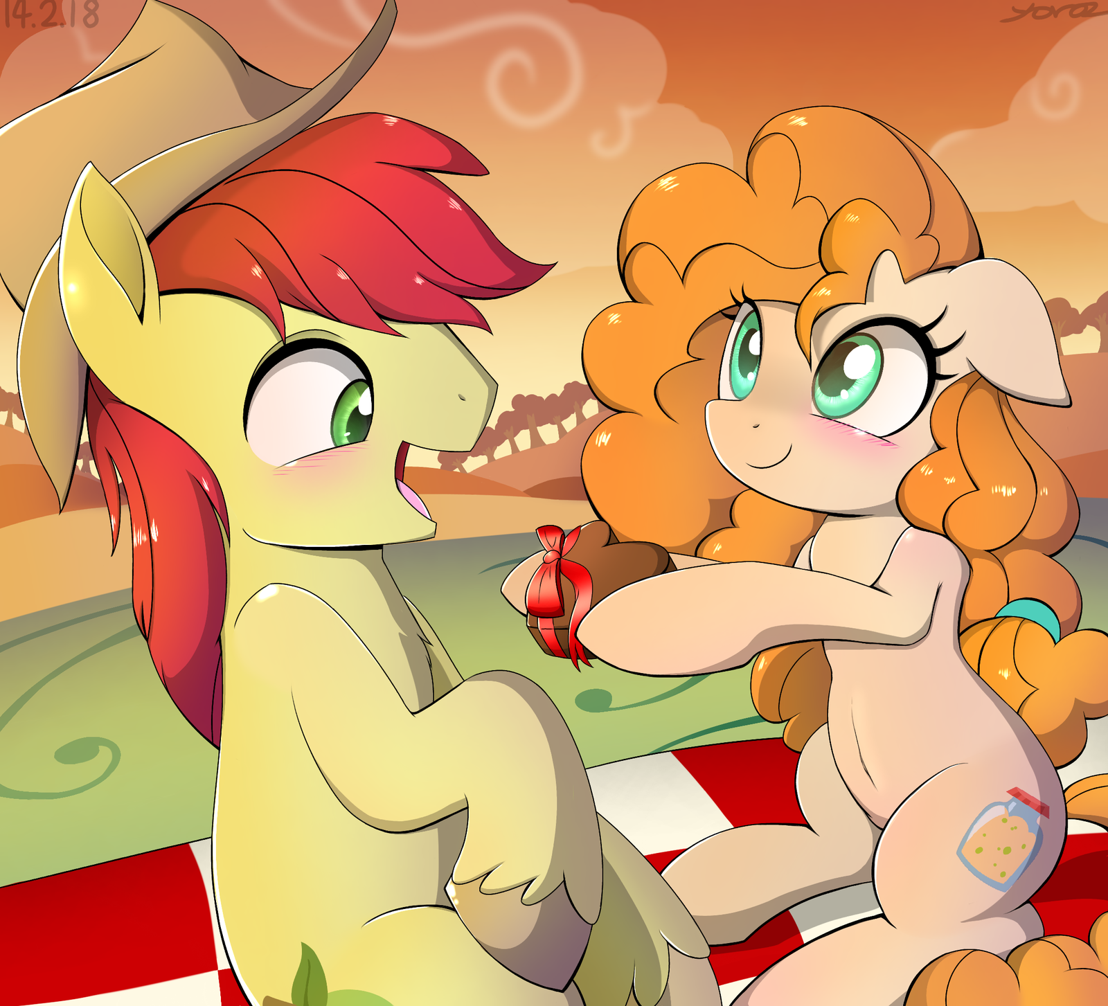 Just For You! - My Little Pony, PonyArt, Bright Mac, Pear Butter