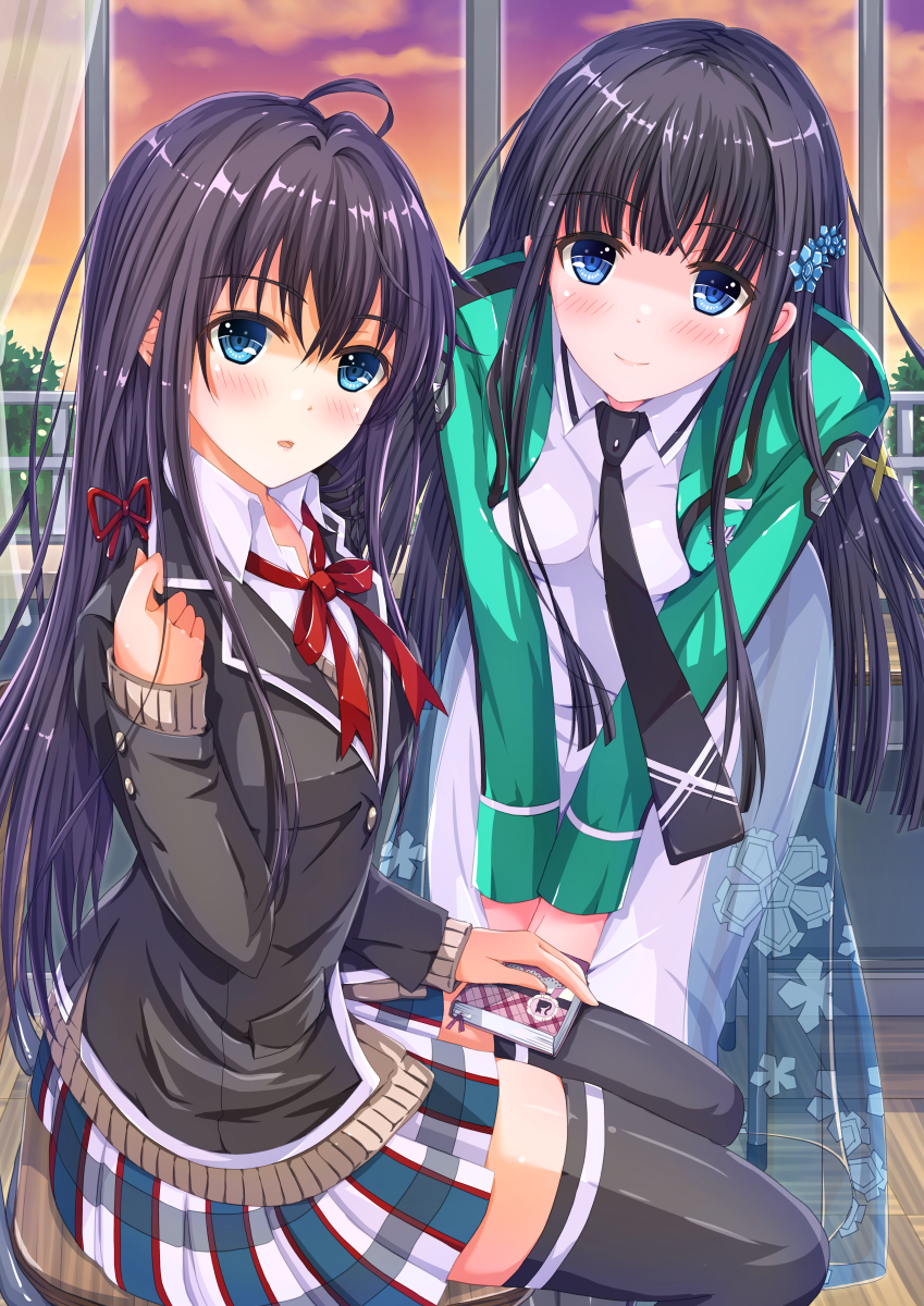 Two nyashes) - Anime art, Anime, Crossover, Oregairu, Mahouka koukou no rettousei, Shiba miyuki, Yukino Yukinoshita, Nyasha