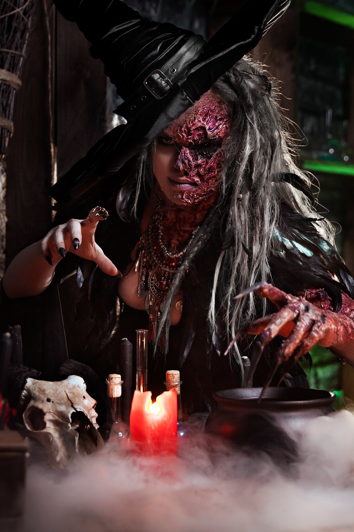 backstage| Ellin Muller| WITCH | - My, Backstage, , Witches, Fashion model, PHOTOSESSION, Makeup, Horror, Longpost