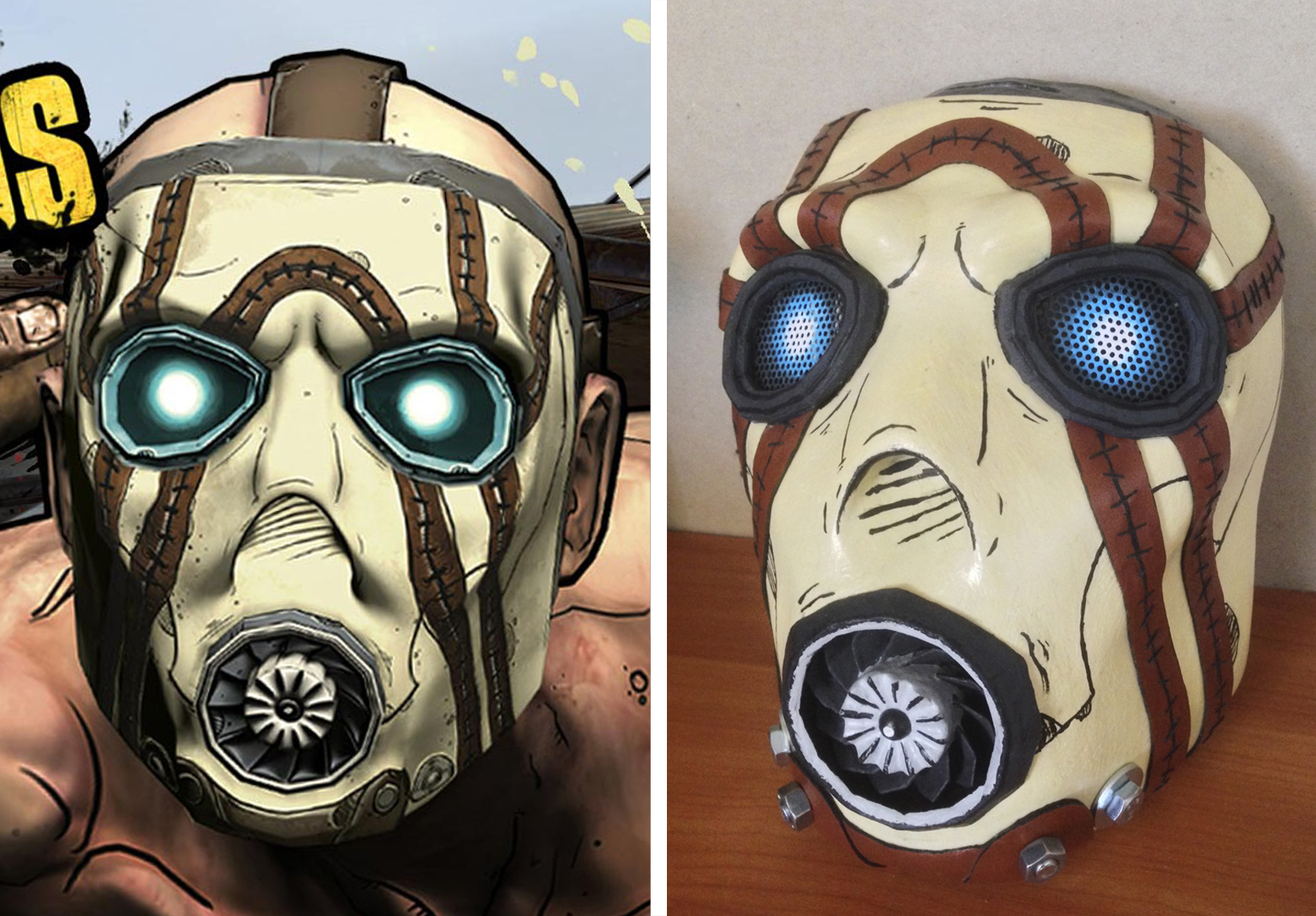 Маска Psycho из Borderlands - Моё, Pepakura, Borderlands, Psycho, Ручная работа, Маска, Рукоделие с процессом, Длиннопост, Papercraft, Krieg