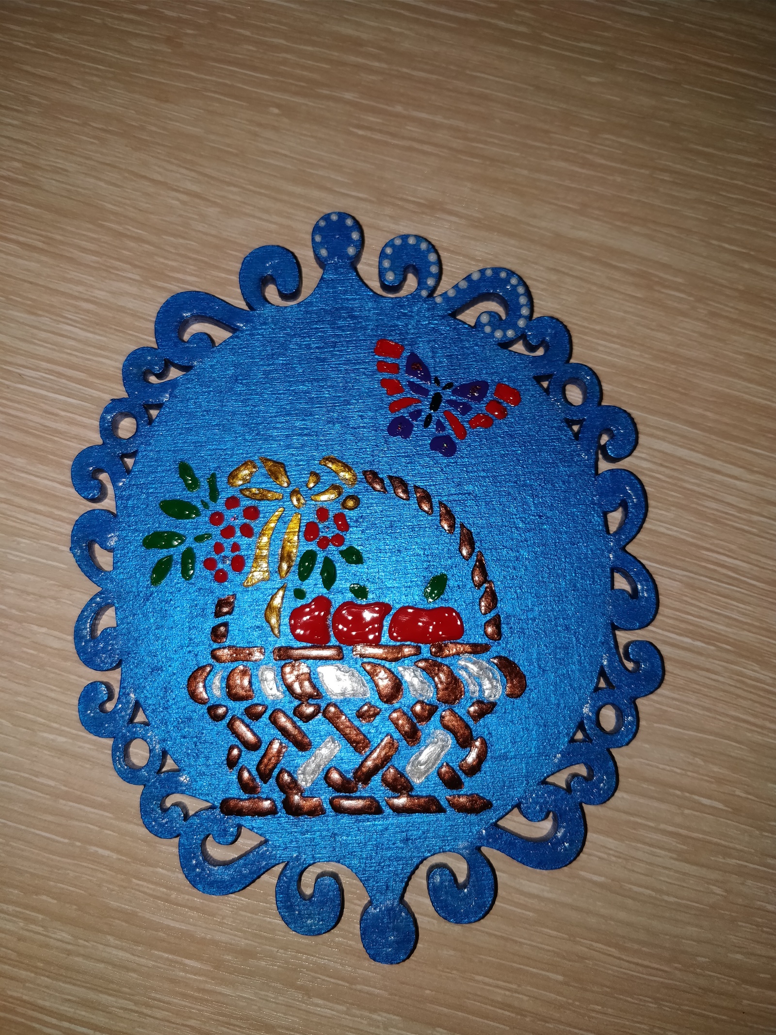 Decorating openwork oval plywood - My, Needlework, Painting on wood, Painting, Creation, Hobby, Longpost