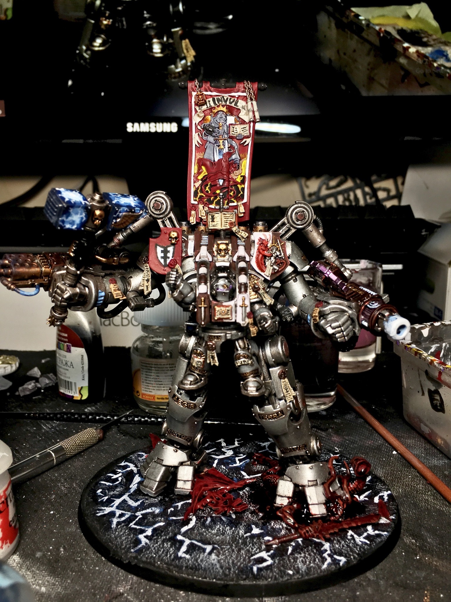 Upgraded Grand Master for winning a recent gathering - My, Wh miniatures, Warhammer 40k, Gray knights, Nemesis Dreadknight, Longpost