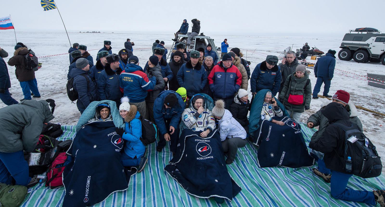 Экипаж ТПК Союз МС-06 вернулся на Землю - Космонавты, Союз мс-06, Возвращение, Космос, Длиннопост, МКС, Роскосмос, NASA