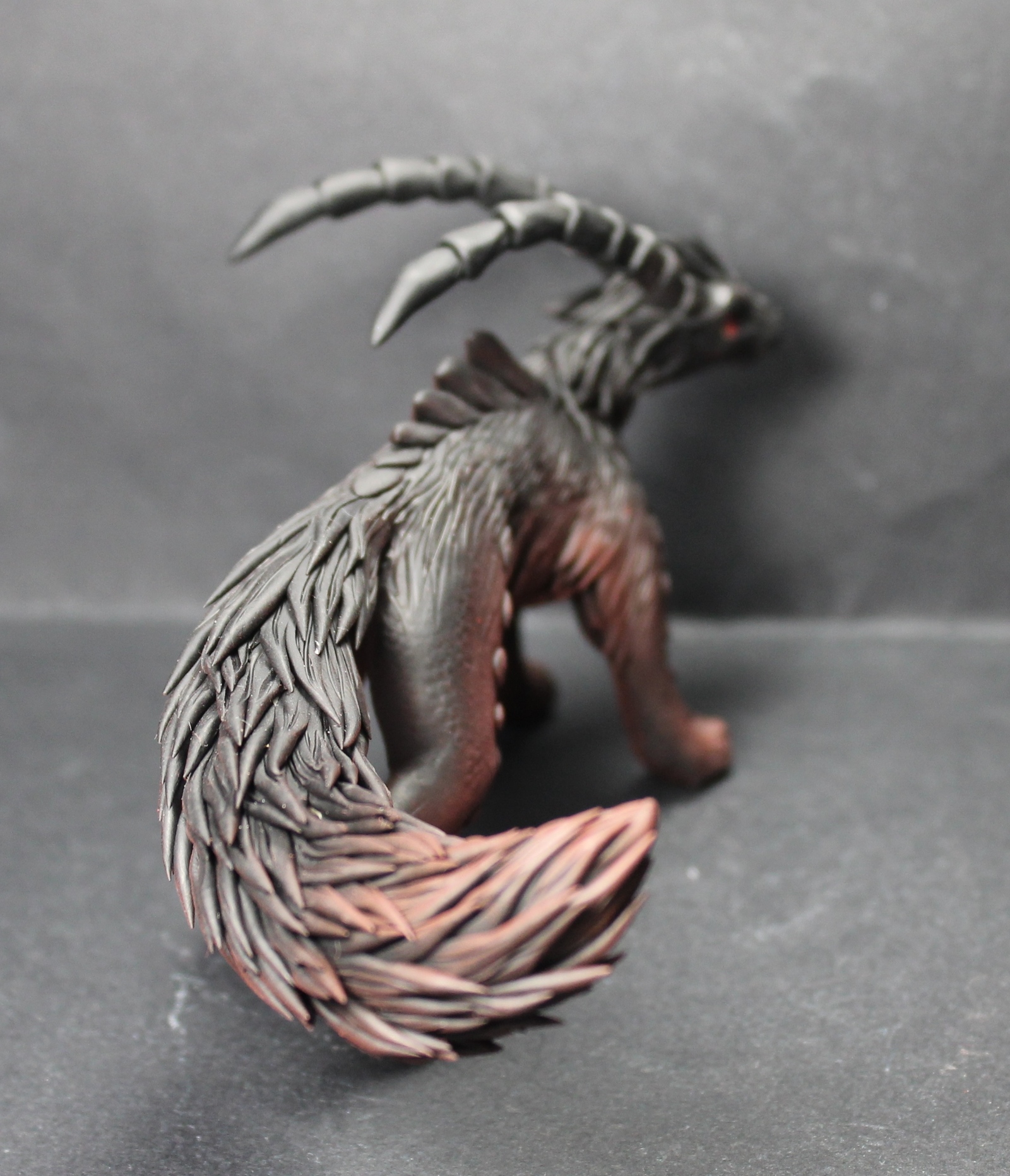 Demon - My, Needlework without process, Needlework, Polymer clay, Лепка, , Fox, Demon, Longpost