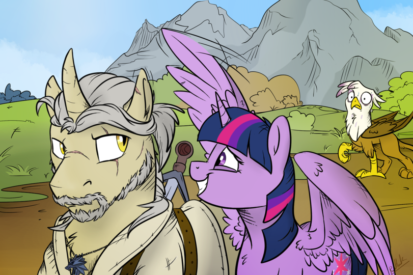 No, there's nothing out of the ordinary. - My little pony, Crossover, Witcher, Twilight sparkle, Gilda, Geralt of Rivia, Ponification