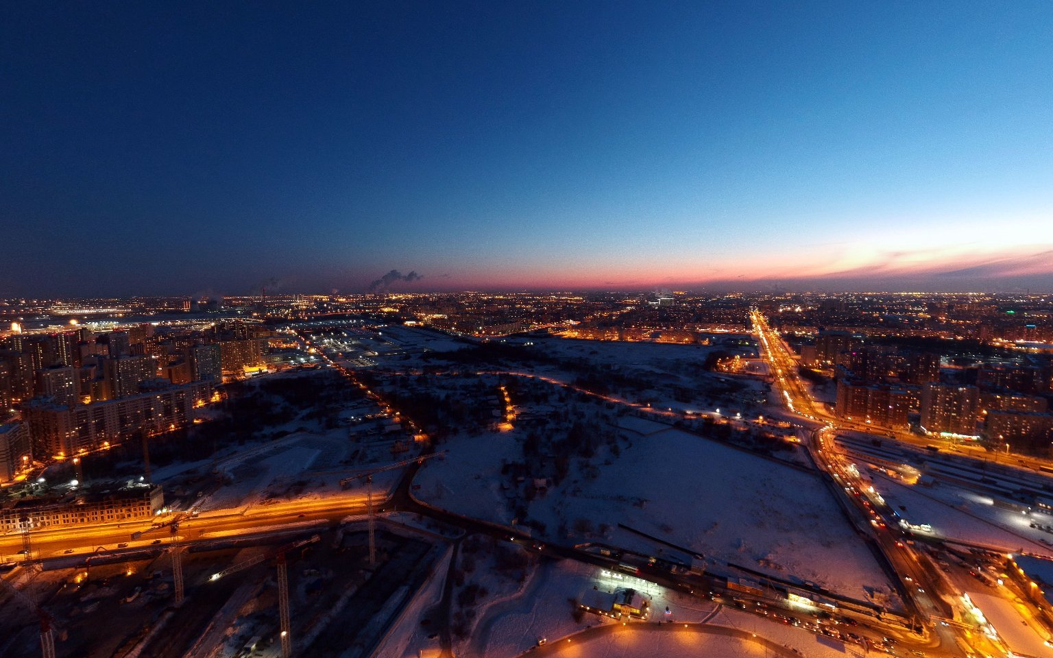 Night Park Okkervil - My, Aerial photography, Saint Petersburg, Kudrovo, DJI Spark, Dji, Quadcopter