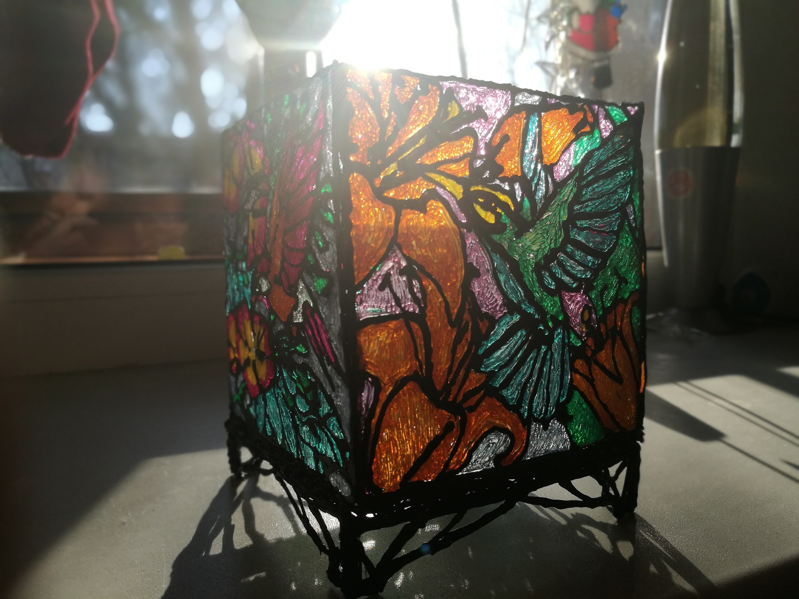 Stained glass candlestick with 3d pen - My, 3D pen, , Creation, With your own hands, Drawing process, 3D, Longpost