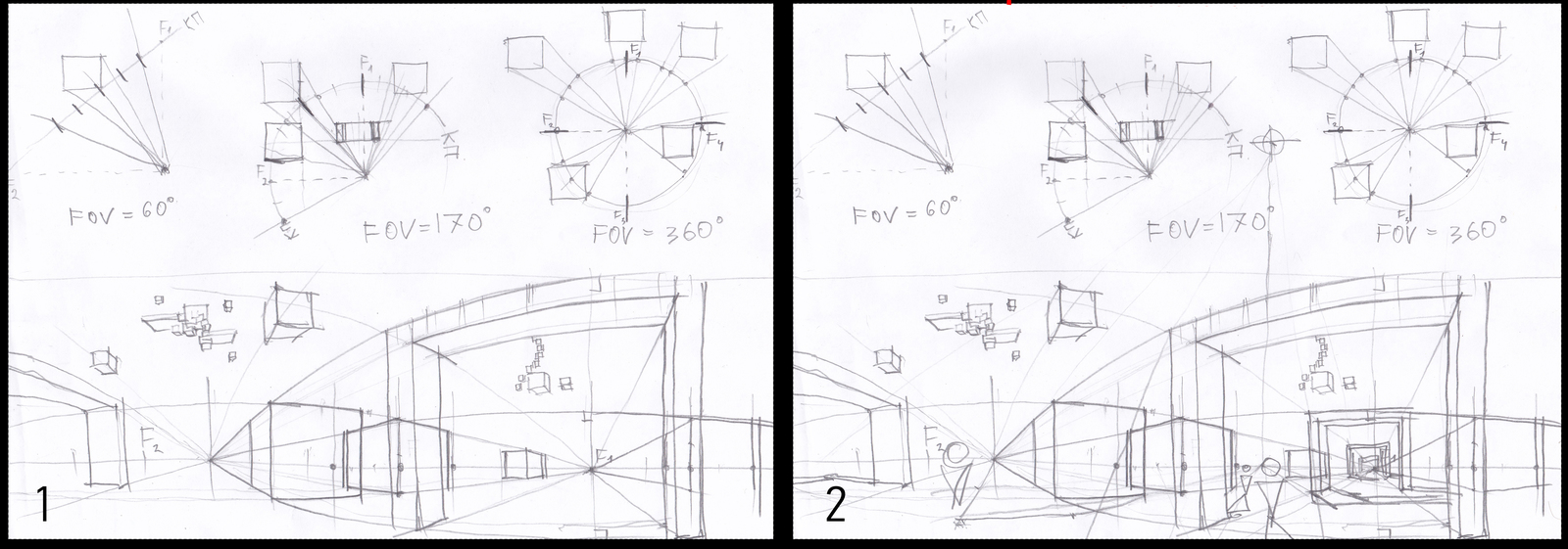 How to draw a PANORAMIC drawing. BASICS OF DRAWING. - My, , Drawing, Spherical perspective, Longpost, Video