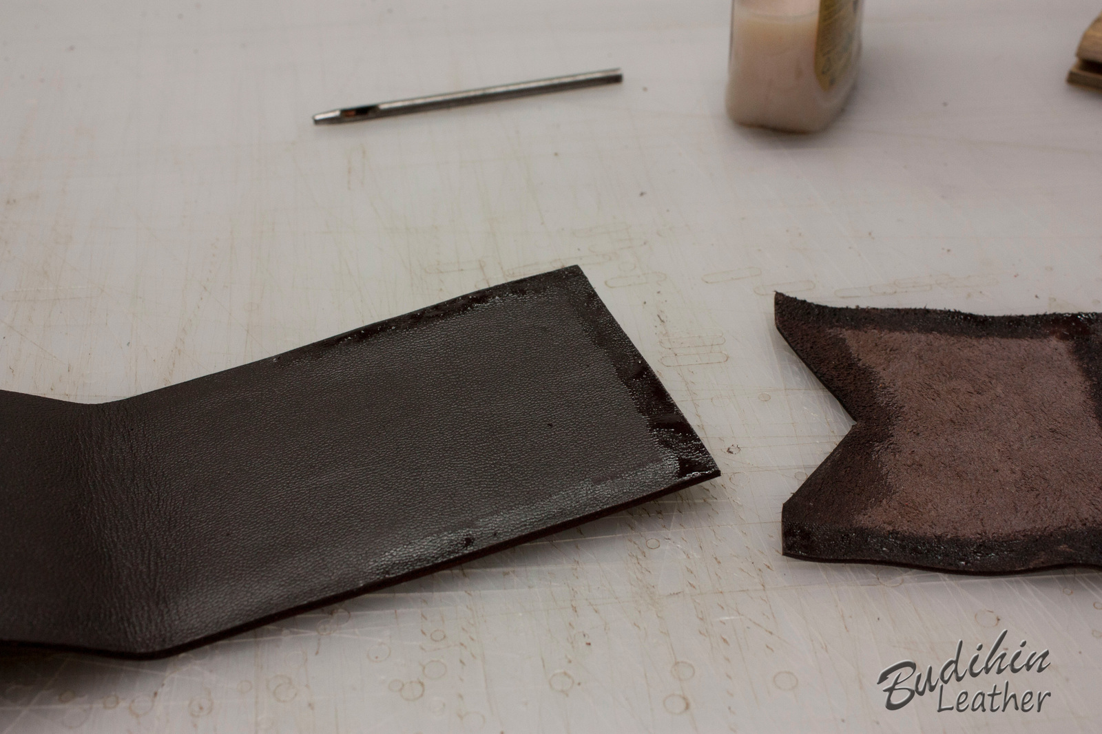 Clip for banknotes MK 1 - My, Handmade, With your own hands, Leather, Money clip, Master Class, Longpost