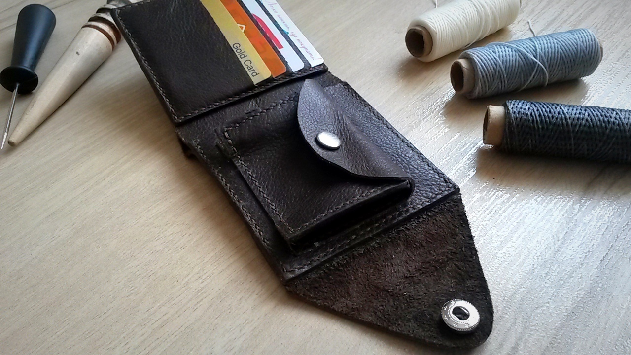 Men's wallet and cardholder - My, Purse, Handmade, Leather craft, Cardholder, , My, Leather, Longpost