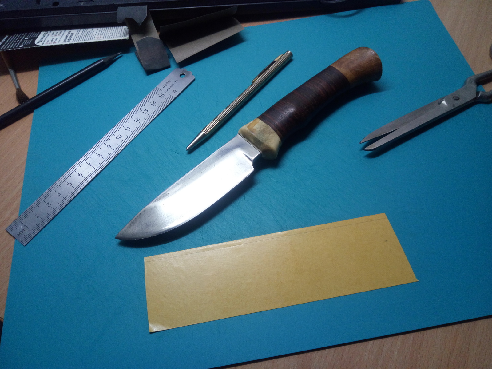 The first experience of etching the blade - My, Knife, Etching, North, Varangians, Longpost