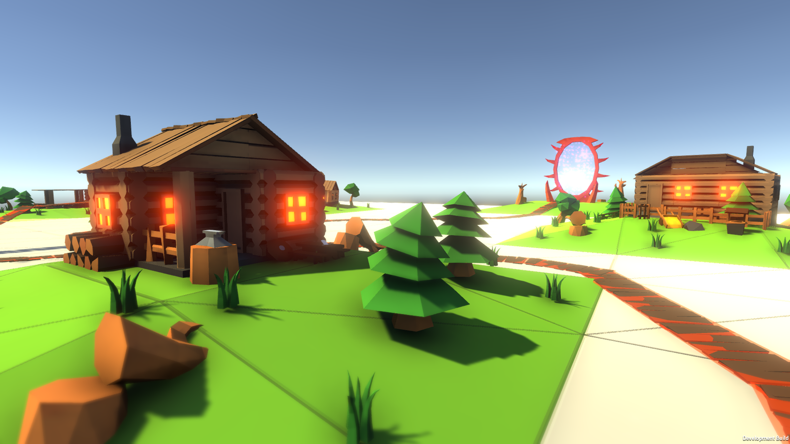 Low poly scene in minimalism - My, My, Low poly, Unity3d, 3D, Longpost