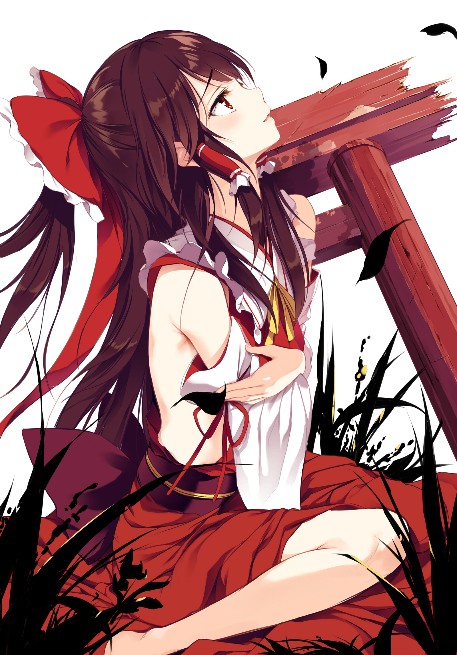 Reimu - Аниме, Anime Art, Touhou, Hakurei Reimu, Fallen heaven