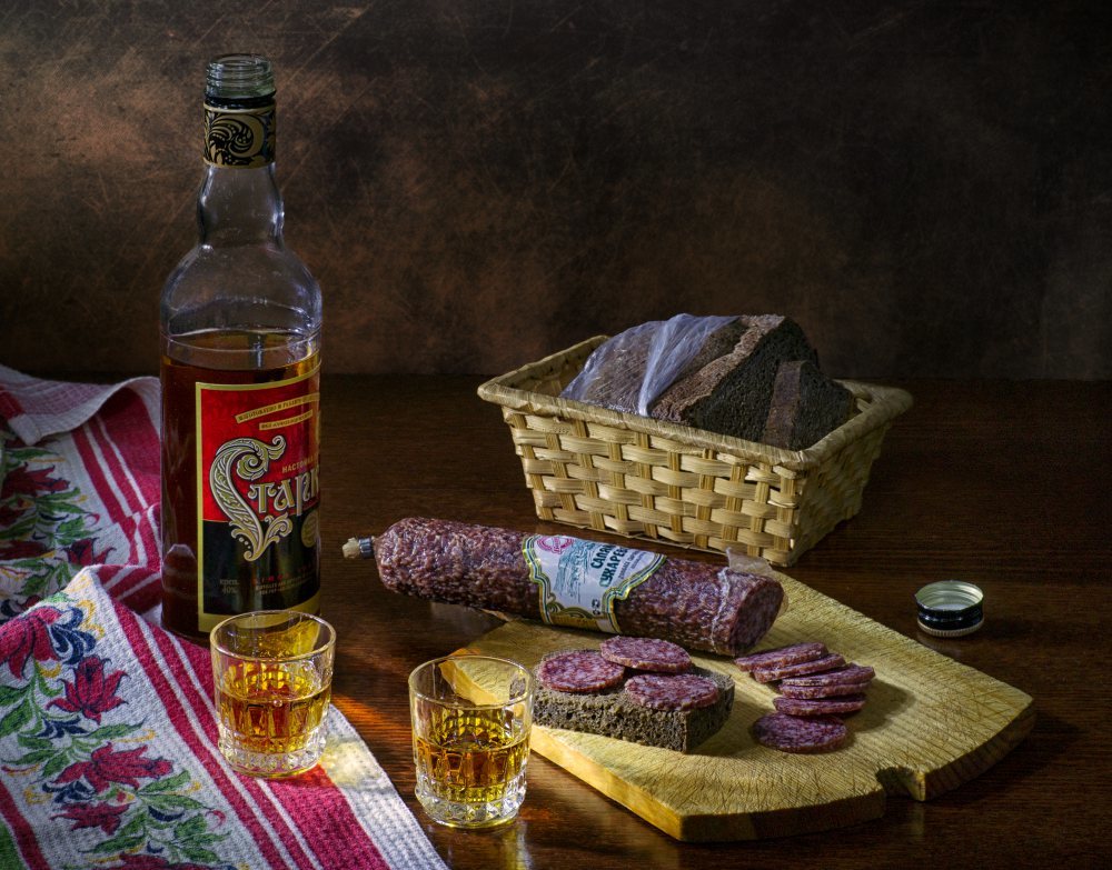 Nikolay Lyapin. - Still life, Vodka, Food, Longpost, A selection, Dinner, Alcohol