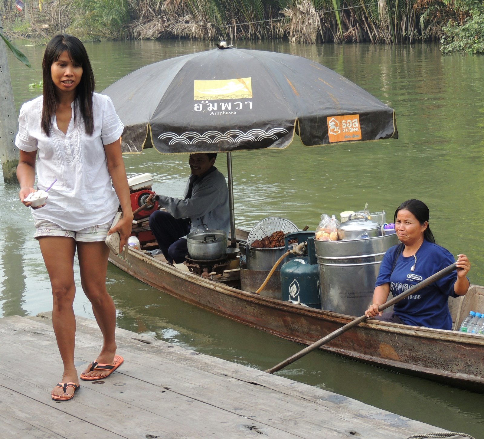 floating shop - Thailand, Breakfast, Sale, A boat, Food